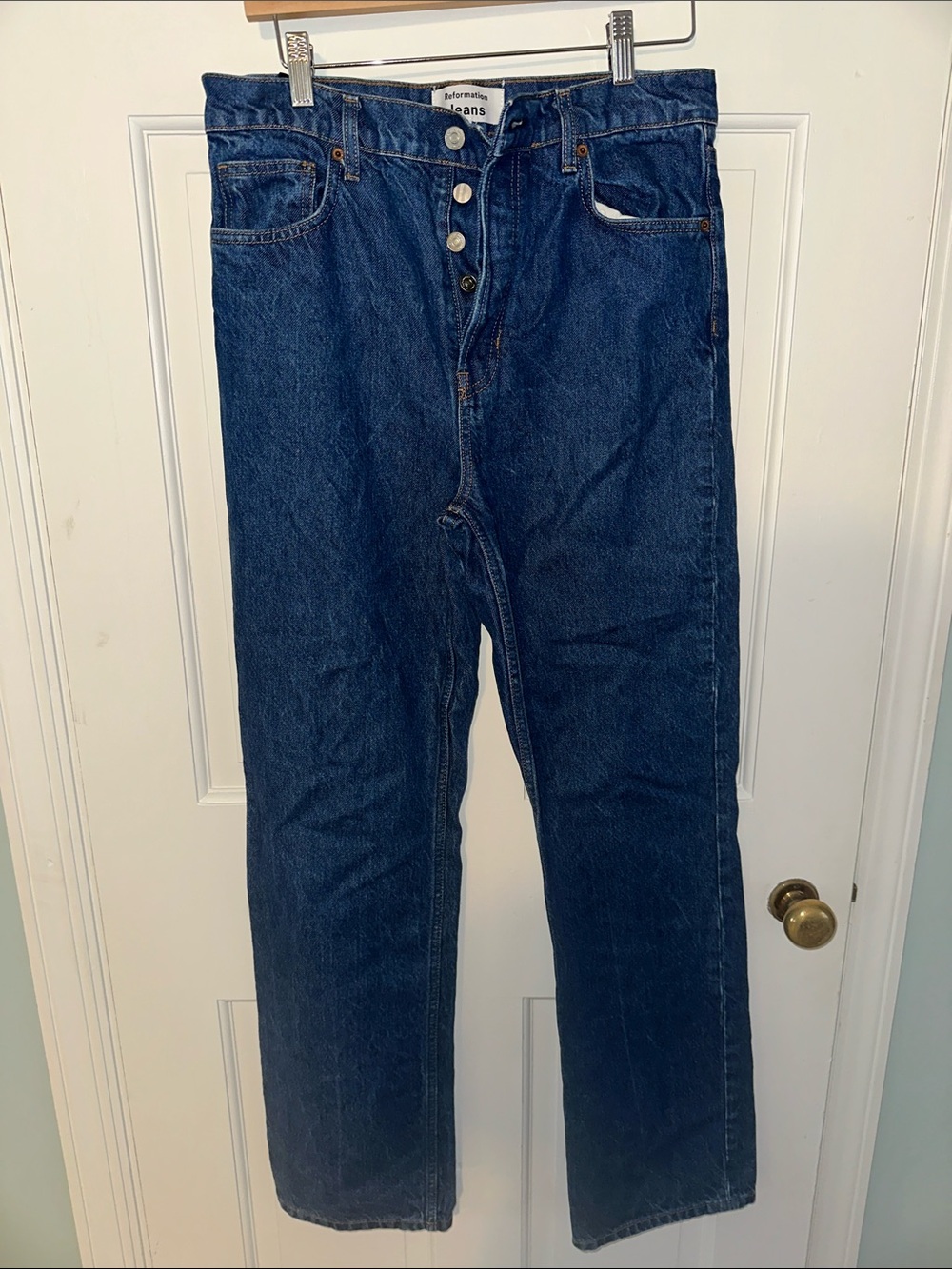 Reformation Cynthia High Rise Straight Long Jeans